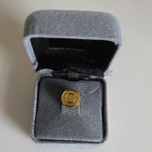 Gold Bullet Cufflink in Gray Velvet Box